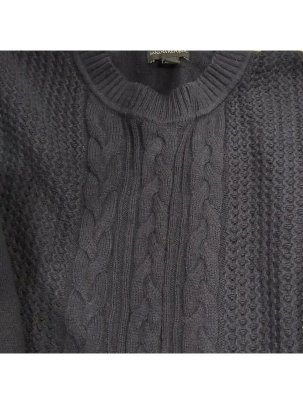 Banana Republic navy blue cable knit sweater